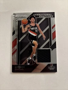 2018-19 Panini Prizm Sensational Swatches #62 Anfernee Simons Player Worn Patch - Picture 1 of 2