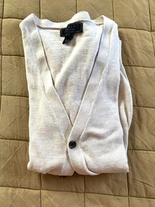21 Men- Forever 21 Cardigan Men's Large Beige Cream White Buttons - Picture 1 of 9