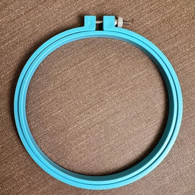 Embroidery Hoop Plastic Craft Hoop Art Tool 6 Inch Made USA Turquoise - Image 1 of 4