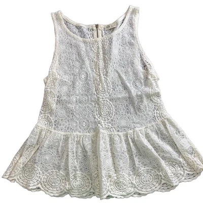 Blusa Top AG Adriano Goldschmied Para Mujer L Ojales Encaje Sin Mangas Cuello Redondo Foto 1 de 4