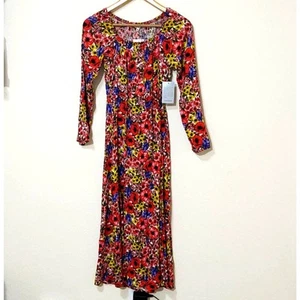 Velvet Torch square neck floral midi tea dress Nordstrom's - Picture 1 of 6