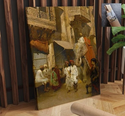 Orientalismo Asia India Paisaje Edwin Weeks Indian Street 22X30 pulgadas Foto 1 de 3