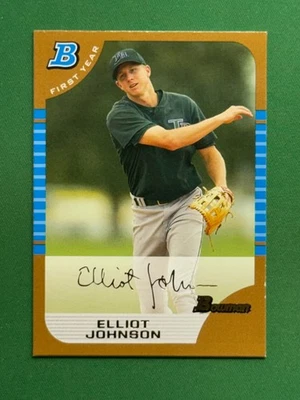 2005 Bowman Baseball First Year Gold Parallel #215 Elliot Johnson RC - Image 1 of 2
