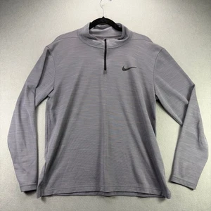Nike Herren grau Langarm 1/4 Zip Pullover Dri-Fit Trainingsshirt Gr. L - Bild 1 von 10