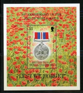 BRITISH INDIAN OCEAN TERRITORY 167 SG#MS171 MNH 1995 £1 End of WWII MS CV$6 - Picture 1 of 1