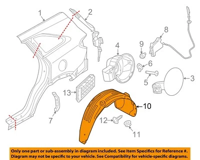 KIA OEM Sorento Rear-Fender Liner Inner Splash Shield Guard Right 86840C6000 - Image 1 of 2