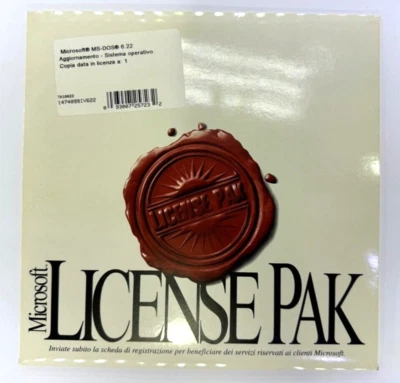 Microsoft MS-DOS 6.22 Academic Edition License Pak Nuovo, Ancora Sigillato Ita - Immagine 1 di 4