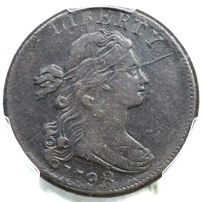 1798 S-167 R-1 PCGS VF 30 Draped Bust Large Cent Coin 1c - Image 1 of 3