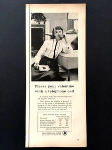 1957 Bell Telephone Ad Please your Valentine with a call - Picture 1 of 1