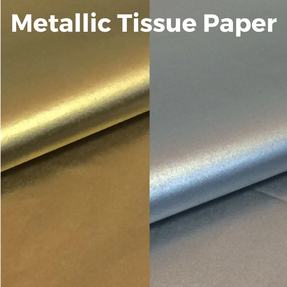Metallic Tissue Paper - High Quality & Acid Free - 500mm x 750mm - Gold & Silver