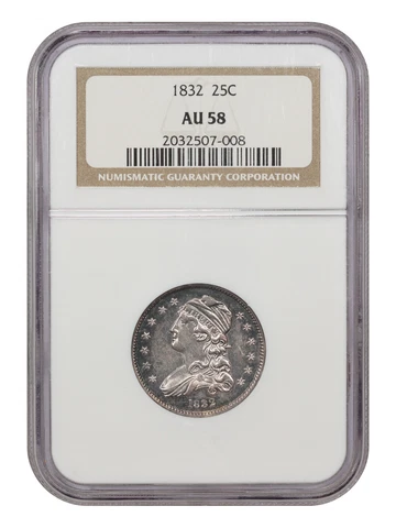 1832 25c NGC AU58 Cover