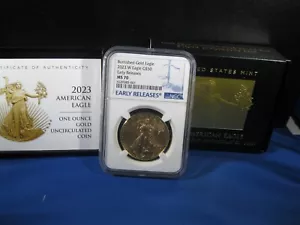 2023-W Burnished $50 American Gold Eagle NGC MS70  W/BOX AND COA EARLY RELEASE - Picture 1 of 4