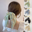 Impression florale mode grand nœud nœud nœud écharpe cheveux crunchies mousseline foulard attaches cheveux ↷
