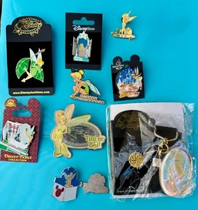 ๐ Disney Tinkerbell 9 Pin Lot Disney Auctions, Cast Member, LE, DLR, AP, - Picture 1 of 12