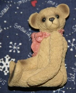 REFRIGERATOR MAGNET TEDDY BEAR WITH PINK BOW 2 3/4" X 2" - Picture 1 of 6