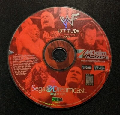 WWF Attitude (Sega Dreamcast, 1999) Game Only | Tested | Authentic - Image 1 of 3