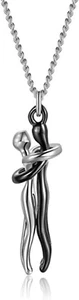 Hug Necklace, Couples Necklace for Him and Her, the Tale of Two Lovers Necklace - Picture 1 of 7
