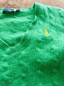 NWOT Kids Polo Ralph Lauren Green Cable Knit Sweater Size 14