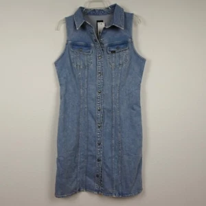 Lee Denim Dress Women's Size M Blue Western Sleeveless Cowgirl - Picture 1 of 7