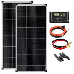 200Watt 12Volt Solar Set Solaranlage Inselanlage Garten Camping Solarmodul - Bild 1 von 8