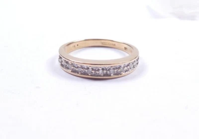 Diamond Ring 9 carat gold eternity Size O 3.5mm wide - Image 1 of 4