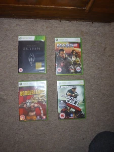 4 x X box 360 Games. Skyrim. Mass 2 effect. Borderlands. Splintercell conviction - Picture 1 of 3