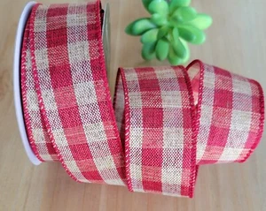 1,5 Zoll (5 Yards) verdrahtet Büffel kariert Weihnachten Band Geschenkverpackung Kränze Handwerk - Bild 1 von 1