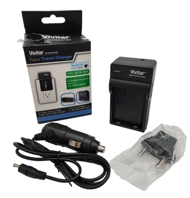 Cargador de viaje rápido Vivitar VIV-QCB-304 con adaptador Euro cargador de pared y coche NUEVO Foto 1 de 4