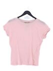 Naf Naf Women's T-Shirt Xs Pink 100% Other Short Sleeve Round Neck Basic