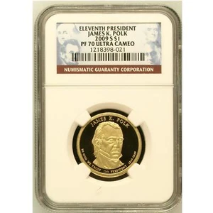NGC 2009 S PF70 Ultra Cam James Polk Eleventh President $1 1218398-021 (Top Pop) - Picture 1 of 2