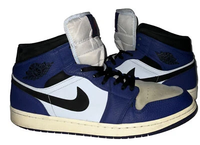 Nike Air Jordan 1 Mid Retro SE Deep Royal Blue Talla Para hombres 14 Zapatos 852542-400 Foto 1 de 4