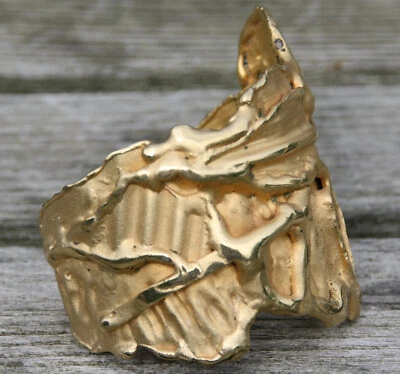 Künstler Armreif Schmuck Armband Damenarmband Goldoptik Handarbeit Unikat - Bild 1 von 4