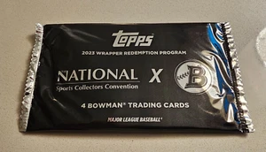 2023 TOPPS National Convention BOWMAN Wrapper Einlösung Silber Pack NSCC HOT - Bild 1 von 2