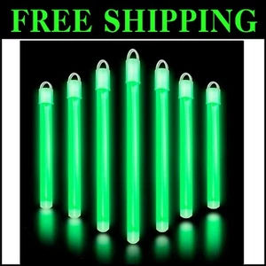 Glow in The Dark Sticks 100 ct - Vibrant 6" Party Pack with Lanyards & Caps - Picture 1 of 11