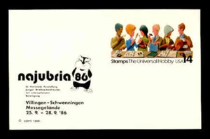 NAJUBRIA '86 EXHIBITION MINT POSTAL CARD - FLUORESCENT STOCK - Picture 1 of 2