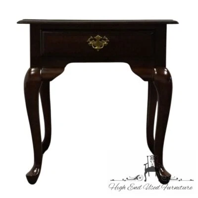 KINCAID FURNITURE Solid Cherry Traditional Queen Anne Style 22" Accent End Table - Image 1 of 4