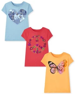 Girls’ Short Sleeve Graphic T-Shirt Multipack Multi-Color - Picture 1 of 5