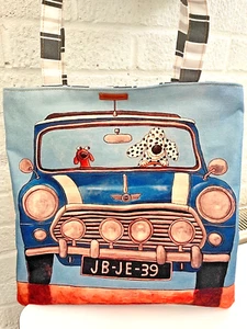 Women's Handmade Classic Mini Blue Tote Bag - Picture 1 of 5