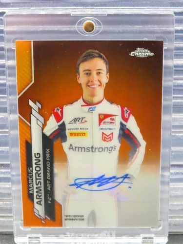2020 Topps Chrome F1 Marcus Armstrong Orange Refractor Auto Autograph #08/25