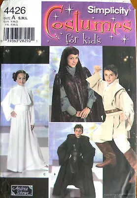 Simplicity 4426 pattern Star Wars costume for kids S-L Leia Luke Jedi Padme UC - Image 1 of 2
