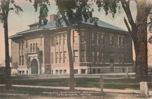 Postkarte North District Schule Urbana Ohio handkoloriert Albertype T632 - Bild 1 von 2