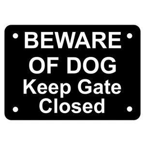 Beware of Dog Keep Gate Closed Sign Plaque Close Shut Outdoor Rated Puppy - Bild 1 von 295