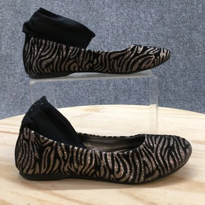 Primigi Shoes Youth Girls 33 Fashion Ankle Strap Dress Ballet flats Black Gold - Image 1 of 4