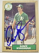 DAVE KINGMAN signed A's METS YANKEES 1987 Topps baseball card AUTO CUBS GIANTS