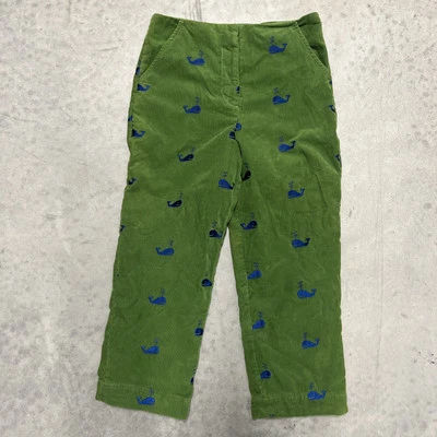 Pantalones Lilly Pulitzer de Colección Raros Niños 10 Verde Pana Ballena Logo Bordado Foto 1 de 4