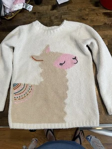 Hanna Anderson Llama Sweater Girls 8 - Picture 1 of 5