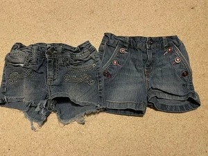 2 pair girls Route 66 Jean shorts  - Picture 1 of 9