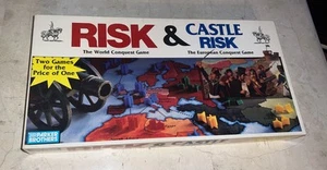 Vintage "Risk & Castle Risk" 1990 World European Conquest Board Game In Box - Picture 1 of 15