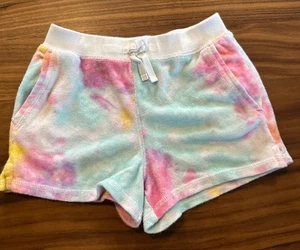 Polo Ralph Lauren Girls Tie Dye Terry Cloth Elastic Waist Shorts Size 6 Pockets - Picture 1 of 21
