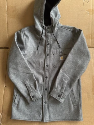 Carhartt Rain Defender Shirt Jacket Men Small Hooded Heavyweight Work Jacket NEW - Image 1 of 4